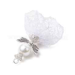 5Pcs 5 Styles Polyester Lace Pendants&nbsp;PALLOY-MZ00739