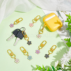 25Pcs 5 Colors Flower Alloy Enamel Pendant Decoration&nbsp;HJEW-UN00036