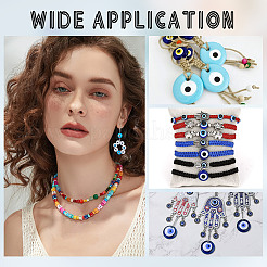 36Pcs 6 Colors Handmade Evil Eye Lampwork Beads&nbsp;LAMP-NB0002-11