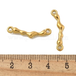304 Stainless Steel Curved Textured Stick Connector Charms&nbsp;STAS-Q334-48G