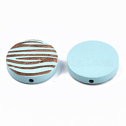 Painted Natural Wood Beads&nbsp;WOOD-T021-50B-02