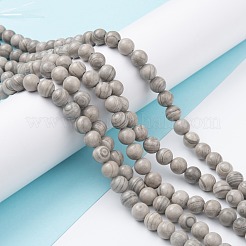 Natural Silver Line Jasper Beads Strands&nbsp;G-P451-03A-A