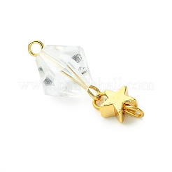 5Pcs Glass & Acrylic & Brass Pendants&nbsp;PALLOY-JF03069