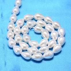 Teardrop Shell Pearl Bead Strands&nbsp;BSHE-L015-8x11-01