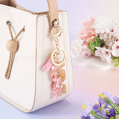 Alloy & Resin Tassel Keychainss&nbsp;AJEW-TADJ0001-20G-06
