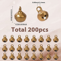 200Pcs Brass Bell Charms&nbsp;KK-SC0006-17