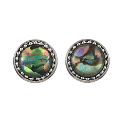 Paua Shell & Brass Stud Earrings for Women&nbsp;EJEW-JE07472-02