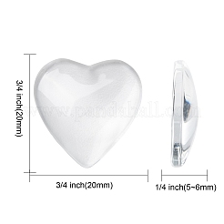 Transparent Glass Heart Cabochons&nbsp;X-GGLA-R021-20mm