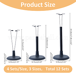 12 Sets 3 Styles Plastic with Iron Doll Support for Models&nbsp;ODIS-FH0001-18