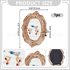 Goldenrod Photo Frame Resin Finger Ring Organizer Holder with Velvet Mat&nbsp;RDIS-WH0016-22