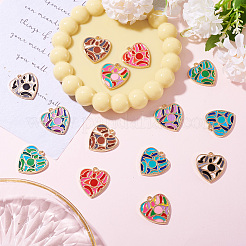 14Pcs 7 Colors Rack Plating Alloy Enamel Pendants&nbsp;ENAM-TA0002-54