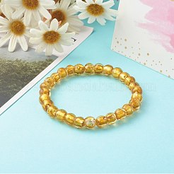 Handmade Silver Foil Glass Beaded Stretch Bracelets&nbsp;BJEW-JB06464-03