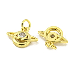 Rack Plating Brass Micro Pave Clear Cubic Zirconia Pendant&nbsp;KK-B091-39G