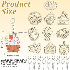 36Pcs Dessert Wooden Keychains&nbsp;ST-CJ0028-15