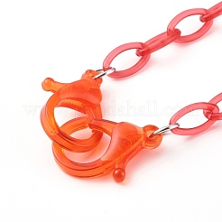 Personalized ABS Plastic Cable Chain Necklaces&nbsp;NJEW-JN03476