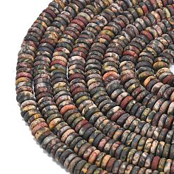 Frosted Natural Leopard Skin Jasper Beads Strands&nbsp;G-K389-C30-01