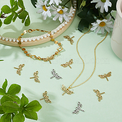 32Pcs 2 Colors 201 Stainless Steel Filigree Joiners Links&nbsp;STAS-DC0011-56