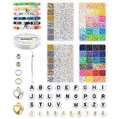 DIY Flat Round Handmade Polymer Clay Beads Bracelets Making Kits&nbsp;DIY-YW0011-07A