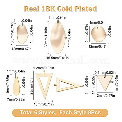 48Pcs 6 Style Brass Pendants&nbsp;KK-BBC0003-26