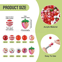 60Pcs 10 Styles Acrylic Beads&nbsp;OACR-TA0004-22