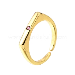 Brass Micro Pave Cubic Zirconia Cuff Rings for Women&nbsp;RJEW-H247-16G-01