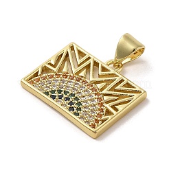 Brass Micro Pave Cubic Zirconia Pendants&nbsp;LS-KK-E091-09G