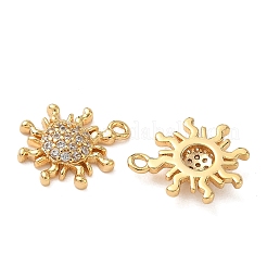 Brass Micro Pave Clear Cubic Zirconia Charms&nbsp;KK-B160-13G