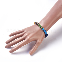 Natural Mixed Stone and Resin Stretch Bracelets&nbsp;BJEW-JB03907-01