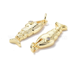 Rack Plating Brass Micro Pave Cubic Zirconia Pendants&nbsp;KK-F845-16G