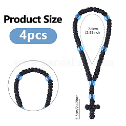 4Pcs Waxed Cord Charm Bracelets&nbsp;BJEW-DC0001-23