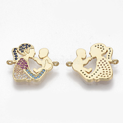 Brass Micro Pave Cubic Zirconia Links Connectors&nbsp;ZIRC-T012-80G