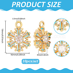 10Pcs Alloy with Cubic Zirconia Pendants&nbsp;FIND-PH0028-35B