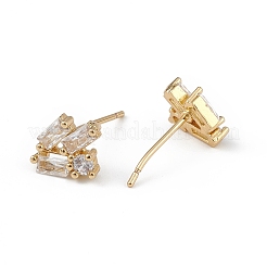 Clear Cubic Zirconia Geometric Stud Earrings&nbsp;EJEW-L234-085G