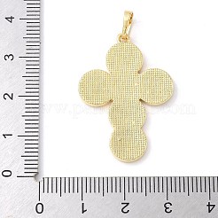 Brass Pave Natural White Shell Pendants&nbsp;KK-S522-01D-G