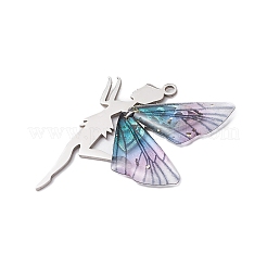 3pcs Gradient Color Resin Pendants&nbsp;PALLOY-TA00173