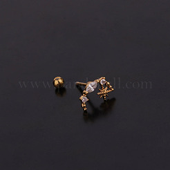 316L Surgical Stainless Steel Micro Pave Clear Cubic Zirconia Cartilage Earrings&nbsp;WG14BE9-14