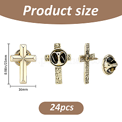 24Pcs Cross Alloy Lapel Pin Backs for Backpack Clothes&nbsp;JEWB-FH0002-99A