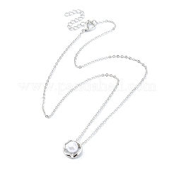 Plating Alloy Acrylic Pearl Pendant Necklaces&nbsp;NJEW-S424-02P