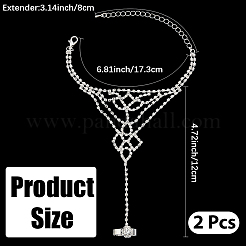 2Pcs Crystal Rhinestone Tennis Ring Bracelet&nbsp;BJEW-CN0001-18