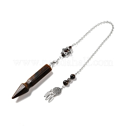 Natural Tiger Eye Pointed Dowsing Pendulums&nbsp;G-I322-01P-10
