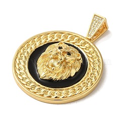 Brass Micro Pave Clear Cubic Zirconia with Enamel Pendants&nbsp;KK-R162-073B-G