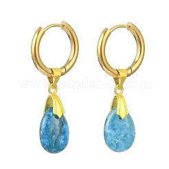 Teardrop Natural Gemstone Hoop Earrings&nbsp;EJEW-JE07153