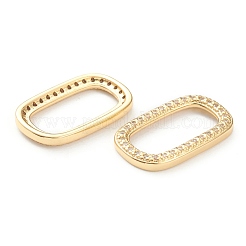 Brass Micro Pave Cubic Zirconia Linking Rings&nbsp;ZIRC-P082-04A-G