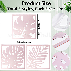 3Pcs Leaf Acrylic Mirror-Like Wall Stickers&nbsp;DIY-WH0304-722A