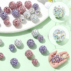 30Pcs 6 Styles Pave Disco Ball Beads&nbsp;RB-YW0001-32