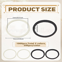 1000Pcs 2 Colors Natural Rubber Hair Ties&nbsp;OHAR-LP0001-10