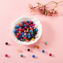 160Pcs 8 Colors Natural Striped Agate/Banded Agate Bead Strands&nbsp;G-CJ0001-47