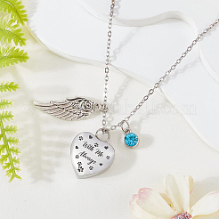 Heart 316 Stainless Steel Pendant Necklaces&nbsp;DIY-WH20065-004