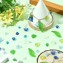 15 Styles Flower & Leaf Transparent Acrylic Beads Caps & Pendants Findings Kits&nbsp;DIY-SC0003-33