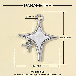 Zinc Alloy with Crystal Rhinestone & White Enamel Pendants&nbsp;RB-OY001-38P